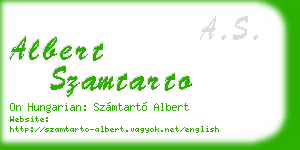 albert szamtarto business card